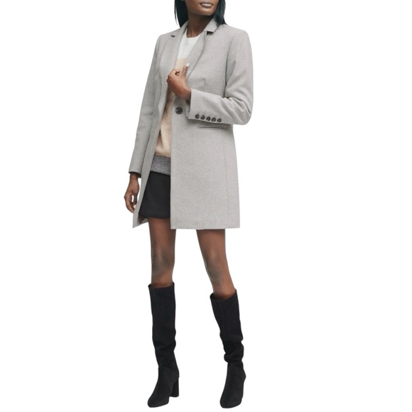 Banana Republic Jackets & Blazers - NEW Banana Republic Italian Melton Car Coat  Light Gray ◻️ Petite Large